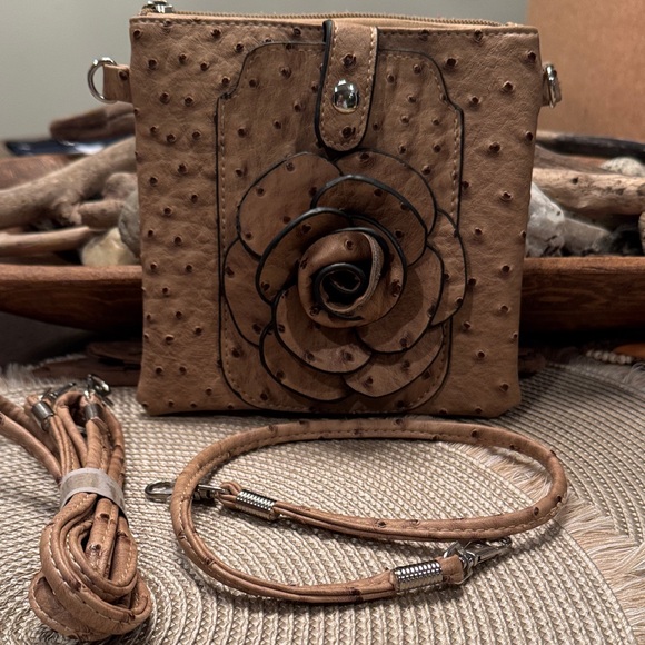 Handbags - Tan Leather Crossbody Bag or Wristlet